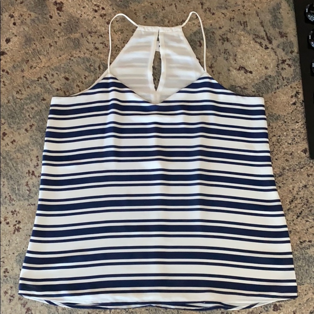 Express reversible blue and white striped tank